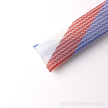 25mm 흰색/블루/빨간색 케이블 관리 애완 동물 꼰 슬리브